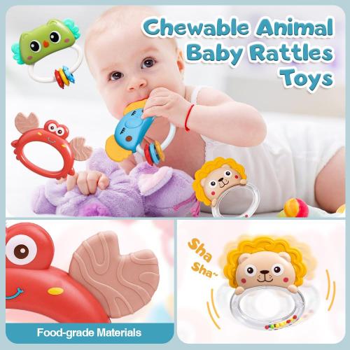 Mini Tudou Crib Mobile with Music and Lights,Baby Mobile for Crib with Hanging Rotating Rattle Toy,Star Projection,400 Lullabies and Timing Function,Remote Control Baby Crib Mobile for Boys Girls