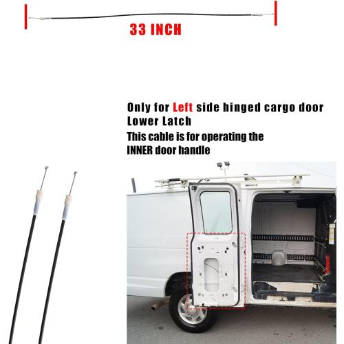 Lower Door Latch Release Cable Compatible for Ford E150 E250 E350 Passenger Side hinged Cargo 40% Door Repair Cable kit (1 Piece)