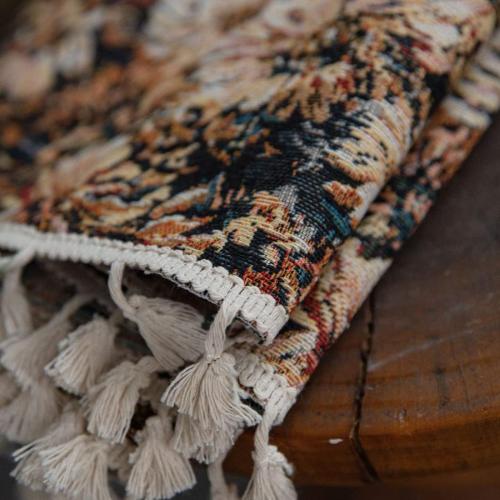 vctops Vintage Floral Oil Painting Curtains with Tassels Set of 2 Panels Rod Pocket Thermal Insulated Room Darkening Window Curtains/Drapes for Bedroom Living Room (Coffee,59x102)