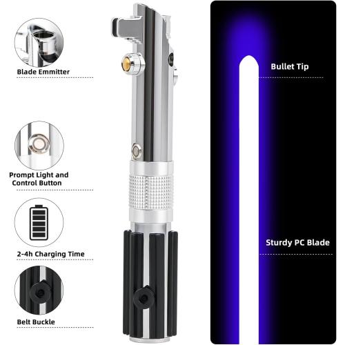 Lightsaber Dueling Light Saber with 12 RGB Colors 16 Sound Fonts and Motion Control, Force FX Lightsabers with Premium Metal Handle and Replaceable Blade, Light Sabers for Adults, Kids