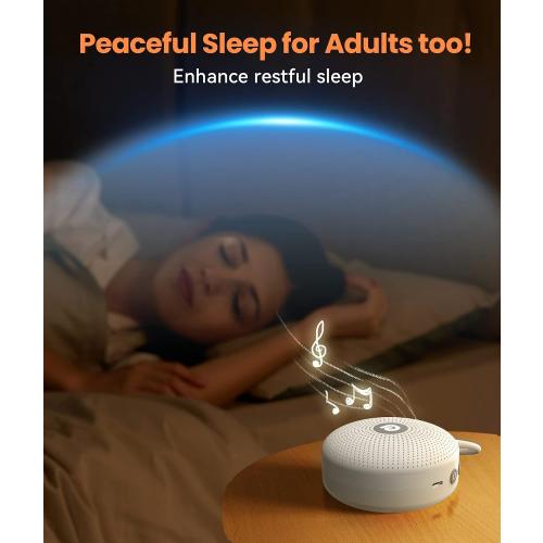 Dreamegg Portable Noise Machine for Baby Adult, Features Powerful Battery, 21 Soothing Sound, Noise Canceling for Office & Sleeping, Sound Therapy for Home, Travel, Registry Gift, Classic White