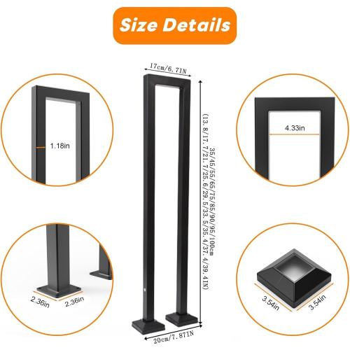 U-Shaped Stair Railing, Industrial Retro Staircase Handrail,Industrial Hand Rail Floor Mounted, Non-Slip Steps Stair Railing for Indoor/Outdoor, Villa Decorative Railing,for Indoor and Outdoor Steps