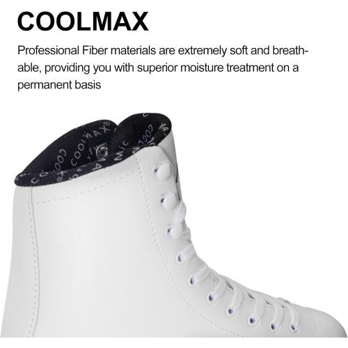 Nattork Figure Skates Excellence Stainless Steel Blades Ice Figure Skating with Enhanced Support Strength Performance and Ultimate Comfort for Youth and Adult