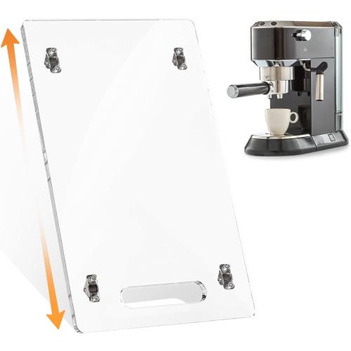 Sliding Tray for Coffee Maker: Acrylic Appliance Slider with Rubber Wheels - Coffee Machine Mat Pot Rolling Tray for Kitchen Countertop - 9.5x14.5 Clear