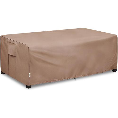 Outdoor Coffee Table Cover,600D Waterproof Patio Rectangular Side Table Covers,48 W x 28 D x 16 H,Outdoor Table Covers Waterproof Rectangle(Brown)
