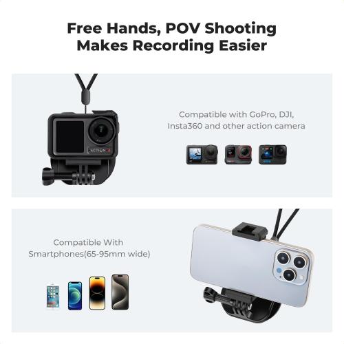 K&F CONCEPT Magnetic Action Camera Chest Mount for GoPro Hero 13/12/11/10/9