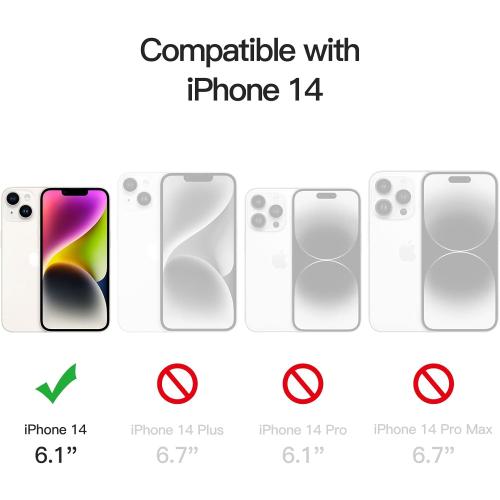 JETech Magnetic Case for iPhone 14, Clear