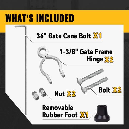 VIVIDA Gate Drop Rod 36 inch, Chain Link Drop Rod, Heavy Duty Cane Bolts Pin Latch for Single or Double Gate, Chain Link Fence Parts, for 1-3/8 Gate Post, 1 Pack