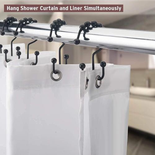 Luxury Oval Shower Curtain Rod (Free Curtain Rings)Ceiling Mount for Clawfoot Tub, Freestanding Heavy Duty Curtain Rail in Matt Black Finish- 45 x 25 Inch