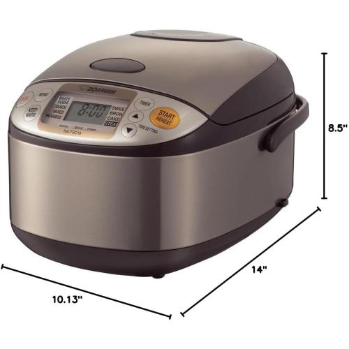 Zojirushi NS-TSC10 5-1/2-Cup (Uncooked) Micom Rice Cooker and Warmer, 1.0-Liter