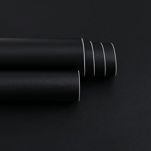 Black Peel and Stick Bathroom Removable Wallpaper Thicken Vinyl Modern Matte Textured Solid Color Self-Adhesive Wallpaper Wrap Contact Paper for Bedroom Kitchen Cabinet (24x393 Black)