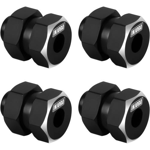 INJORA Black Stainless Steel Wheel Hex Hub  5mm Extenders for Axial SCX24 Upgrade 1/24 RC Crawler, 12g/Set