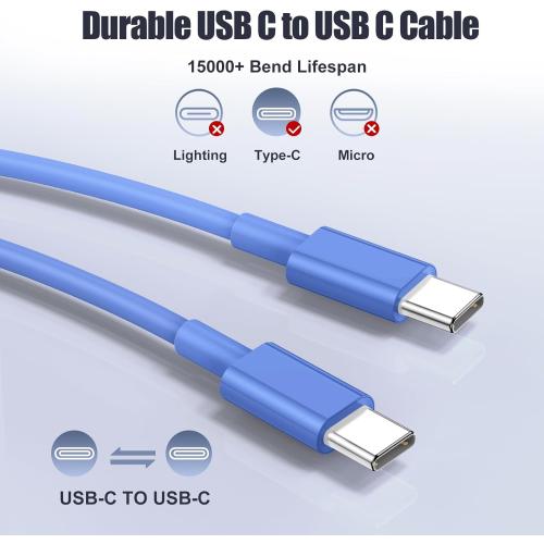 iPhone 17 16 15 Charger Fast Charging Block,10ft USB C to C Cable Cord Long and 20W Type C Charger Plug for Apple iPhone 17 Pro Max/16 Pro/15 Plus/15/AirPods/iPad Air/Mini/Power Adapter-Blue