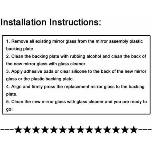 JZSUPER Side Mirror Glass fit for 2001-2007 Toyota Sequoia, 2000-2006 Toyota Tundra Passenger Right Side RH Convex, Including Adhesive (Non Heated)