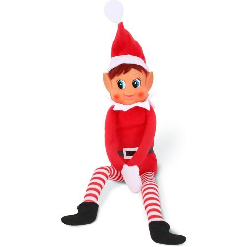 Christmas Elf Behaving Badly Plush Toy | Elfette Novelty Long Bendy Naughty Girl Christmas Doll | 12 Inches
