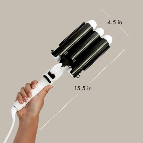 BONDIBOOST Wave Wand Hair Curling Iron Wand [32 mm], 1.25 Inch Ceramic Tourmaline Triple Extra Large Barrels   Long Lasting, Natural Looking Waves   Instant Heat Up for Fast Styling