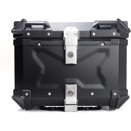 (UNLOCKED MAYBE MISSING KEYS) Motorcycle Tail Box 36L/45L Heavy-Duty Delivery Cargo Trunk with Waterproof Lid & Anti-Shock Base-Universal Rear Storage Case for Food Delivery, Courier, Riders, Black (36L)