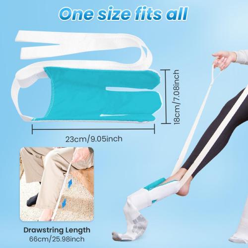 Sock Aid - Sock Aids for Putting On Socks - Sock Aid Device for Putting Socks Easy On and Off for Seniors, Disabled, Pregnant - Sock Helper Aide Tool - Sock Assistant Device (Blue)