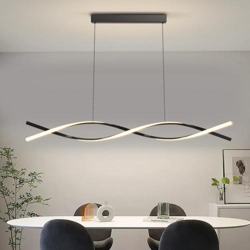 Size 57nModern Pendant Lights Fixture, 57in Aluminum LED Chandelier with Remote Control Dimmable 3000k-6000K Color Temperature, Island Lighting Lamp for Kitchen, Dining Room, Billiard Room