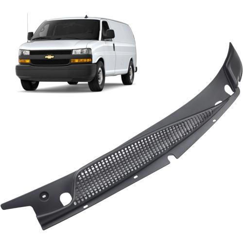 MUCO Front Windshield Cowl Cover Panel 25826329 Left Driver Side Compatible with Chevy Express/GMC Savana 1500 2500 3500 Van 1996-2006 2007 2008 2009 2010 2011 2012-2020 Gloss Black