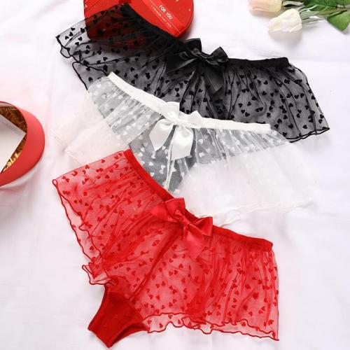 3pk Evankin Limited Edition Red, White, and Black Lace Bow Sexy Briefs with Pure Cotton Crotch for Women's Christmas Underwear