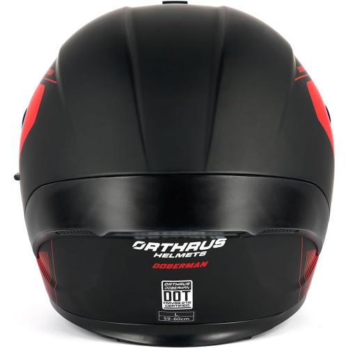 Modular LED DOT Adult Motorcycle Helmet for Street Bike (Red, XL) | 180 Degree Flip Up, Quick Release Visor Sun Shield, 3 Lighting Modes, ABS Shell, Bluetooth Ready