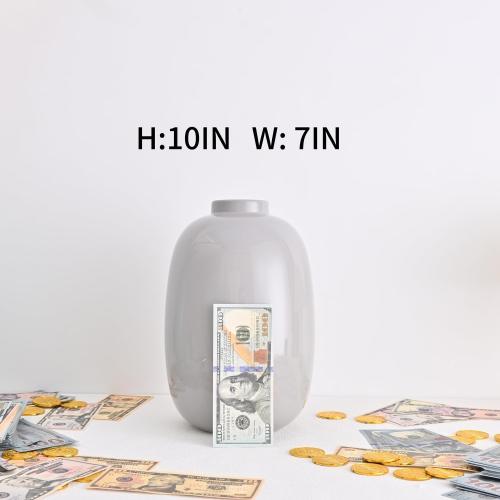 Large Piggy Bank for Adults Must Break to Open,Ceramic Money Bank,Alcancias De Dinero para Adultos,Girls Piggy Bank Boys,Coin Bank,Modren Home Decor Living Room,Disguise as Vase
