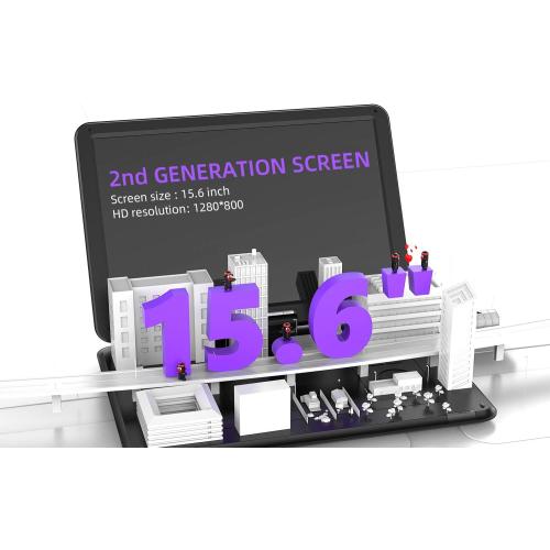 17.5 Portable DVD Player with 15.6 Large HD Screen, 6 Hours Rechargeable Battery, Support USB/SD Card/Sync TV and Multiple Disc Formats, High Volume Speaker, Black