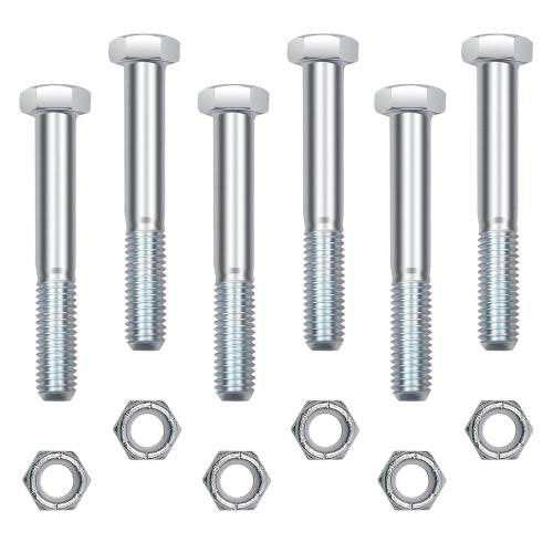 Grade 5 Shear Bolt Kit Compatible with Rotary Cutters & Bush Hog - 1/2x3.5 Nylock Nuts, 6 Pack (Lusperi)