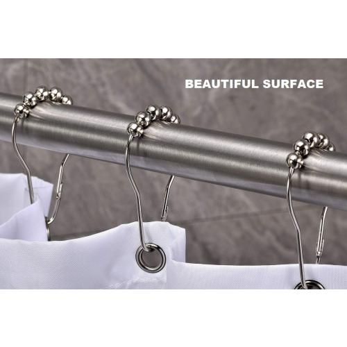 BRIOFOX Tension Curtain Rod 43-73 Inches Brushed Nickel - Rustproof and Non-Slip and Heavy Duty Shower Curtain Rod, 304 Stainless Steel