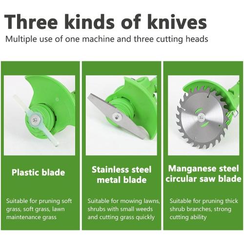 Cordless Grass Trimmer Lawn Mower, BONSBOR Electric Handheld String Strimmer Powered by 18V Lithium-ion Battery, 2 Battery, 2 Blades, 1000W Motor (Lawn Mower)