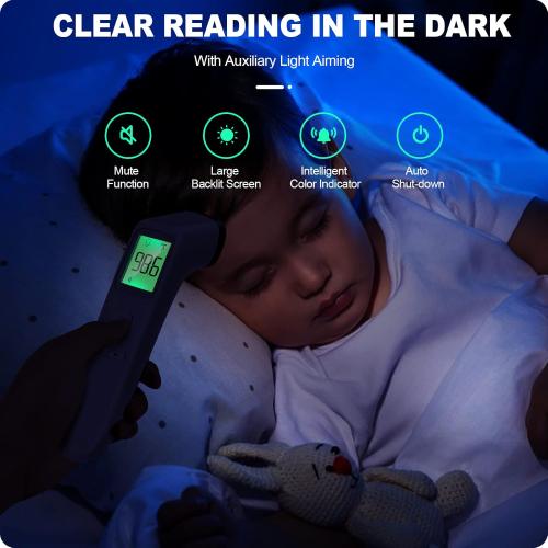No-Touch Thermometer for Adults and Kids, Accurate Digital Baby Thermometer, Fever Alarm & Silent Mode, 2 in 1 Forehead & Object Mode