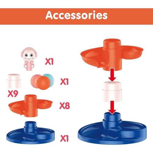 FUN LITTLE TOYS Ball Drop Toys for Toddler 1-3, 9 Layer Roll Swirling Ball Tower with 3 Balls, Ball Run Ramp for Baby Learning Development Educational Activities Toy Birthday Gift