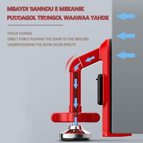 Portable Alarm Door Stopper, Portable Lock for Travel Anti Theft Blocker Stoppers Security Jammer Stopper No Drill Safety Door Stopper Security for Women, Children (Red)