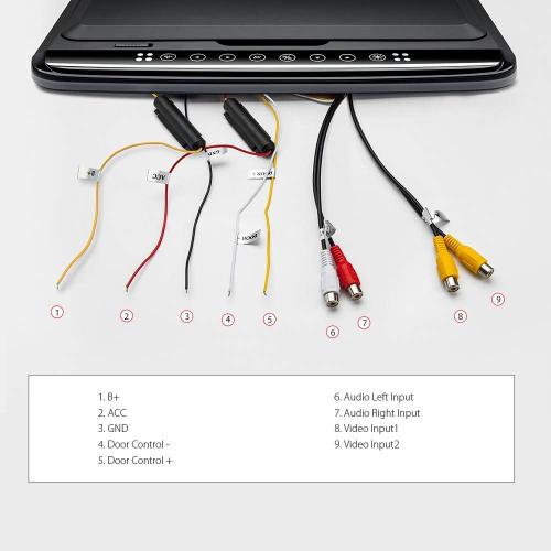 XTRONS Android Car Overhead Player 13.3 Inch Wide IPS Screen Car Roof Mount Monitor with Built-in Stereo Speakers Flip Down Overhead Car Monitor Support 8K Video, Bluetooth, WiFi, HDMI, USB, IR