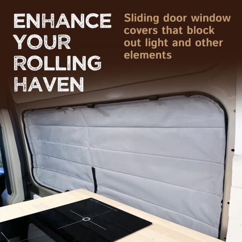 Living in a Bubble Insulated Blackout Window Covers for RAM Promaster 2014-Current. Bare Metal Frame Only (Sliding Door 2014-Current)