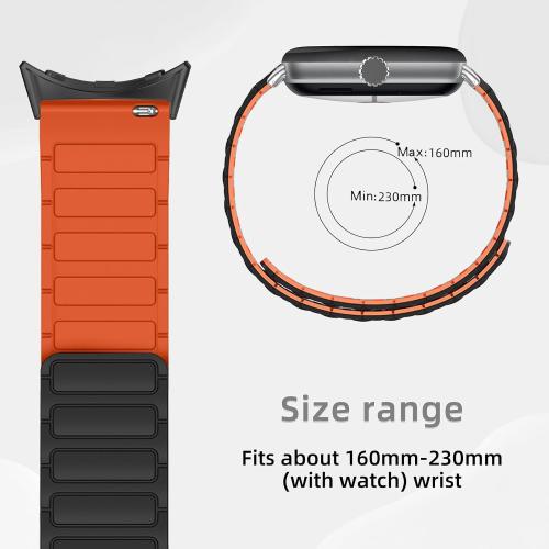 Silicone Watch Band Compatible with Google Pixel Watch 5 45mm, Soft Sport Magnetic Replacement Strap for Google Pixel Watch 4/3 45mm