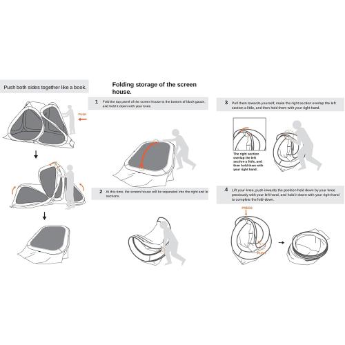 Portable Screen House Tent with Mosquito Net - Instant Pop-Up Gazebo Canopy for Camping, Backyard, Patio & Deck - UV Protection Outdoor Shelter (10'X10'X8.2')