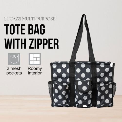 Utility Tote Bag with Zipper Top - Large Multipurpose Tote Organizer Bag