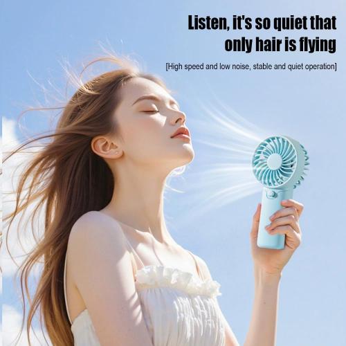 Mini Portable Fan, Personal Desktop Handheld Fan for Outdoor, Travel, Office, Hiking and Camping - (Batteries Not Included) Blue