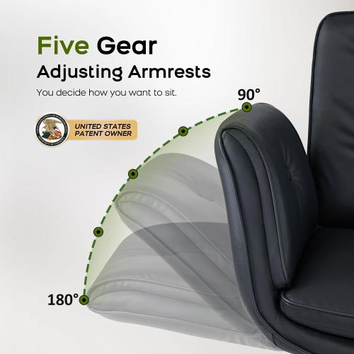 amseatec Criss Cross Chair with Armrests & Wheels, PU Leather Vanity Chair, Comfortable Adjustable Swivel Computer Office Desk Chairs for Home, Make Up, Bed Room (Black)