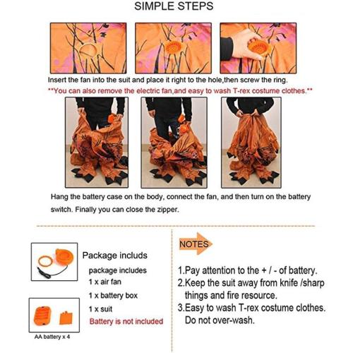 Size L 1010 RHYTHMARTS Inflatable Costume Dinosaur Inflatable Costumes T-rex Costumes Fancy Dress Halloween Costume Adult Costume