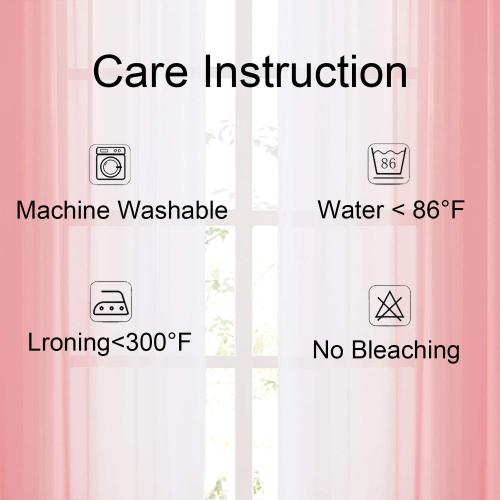 Ombre Faux Linen Sheer Curtains for Bedroom Living Room Rod Pocket, Privacy and Light Filtering, 2 Tone Reversible Gradient Voile Semi Window Curtains, Set of 2 Panels, Red, 54 x 96 Inch Length