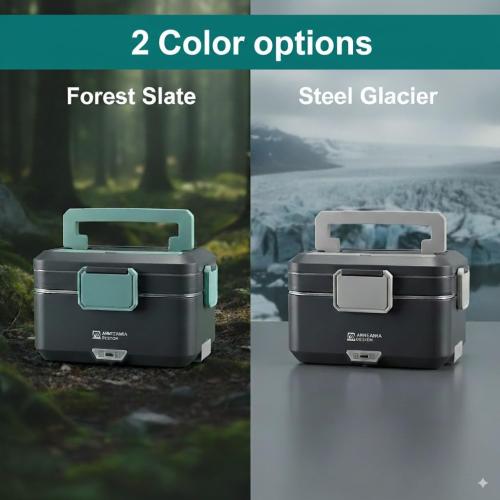 Annie & Mia Design Electric Lunch Box for Adults, 100w 3.5L 2-Layer Portable Food Warmer, Dual Mode 2.5L   1L Heated Lunch Box for Adults, Home/Car/Office/Truck Use, Lonchera Eléctrica Portátil