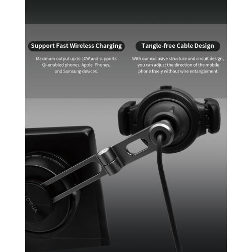 Jowua 6D Tesla Compatible Invisible Foldaway Car Mount (Qi2 Universal Roller Mount) Compatible for Tesla Tesla Model 3/ Y, Model S/X Plaid