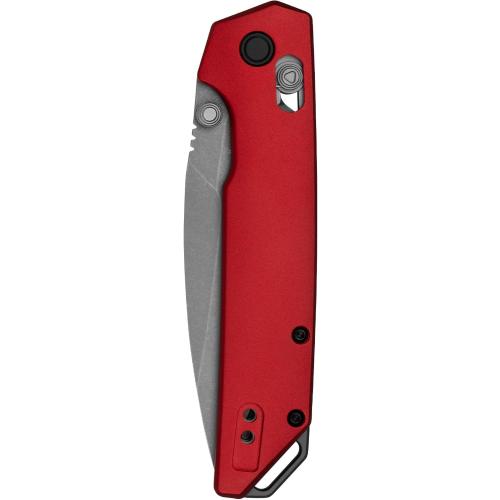 Kershaw Iridium Pocket Knife, Red Design, 3.4 Inch Steel Spear Point Blade, EDC with Thumb Stud Opening, Reversible Deep Carry, DuraLock, Everyday Carry Pocket Knife for Men and Women