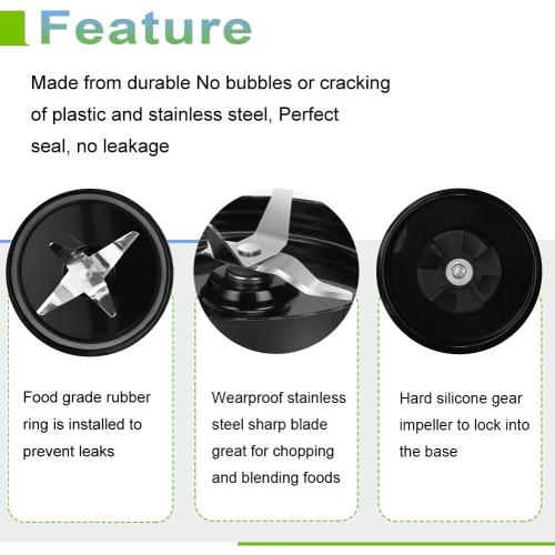 QT 2X Cross Blades compatible with Magic Bullet 250W MB1001 Series With Gaskets Replacement Blender Part