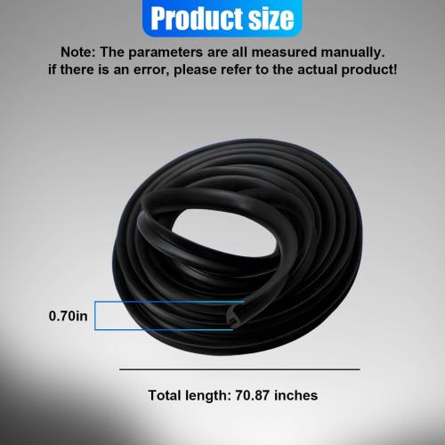 1.7M/5.6Ft Car Windshield Cowl Rubber Seal Strip, Cuttable Auto Front Rear Windshield Seal Strips, Vehicle Weather Stripping Window Door Sealing Molding Trim Strips for SUV Truck (1PC)