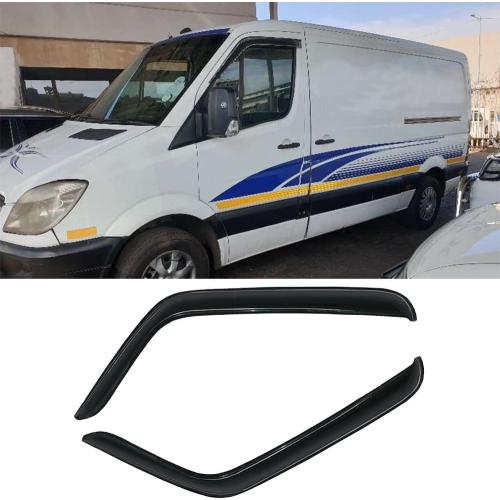 Rainproof Side Window Wind Deflectors for 1995-2006 Sprinter, Tape-on Sun Rain Guard Sets,Nice Looking Window Visors for Cars,Vent Deflector for 95-06 Sprinter MB28
