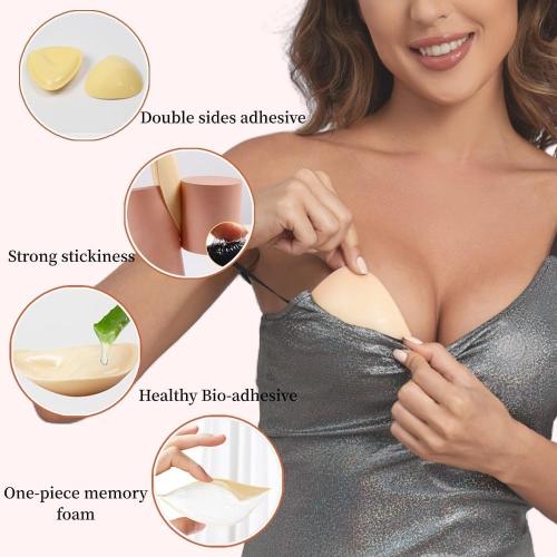 DEPOVOR Ultra Boost Inserts Double-Sided Adhesive Pads Sticky Bikini Padding Inserts for Sports Bra Swimsuit